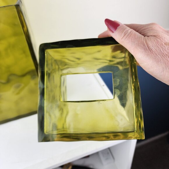 Ice Cubes Green Acrylic Bathroom Waste Basket Tissues Soap Dish Toothbrush Cup - Picture 7 of 10